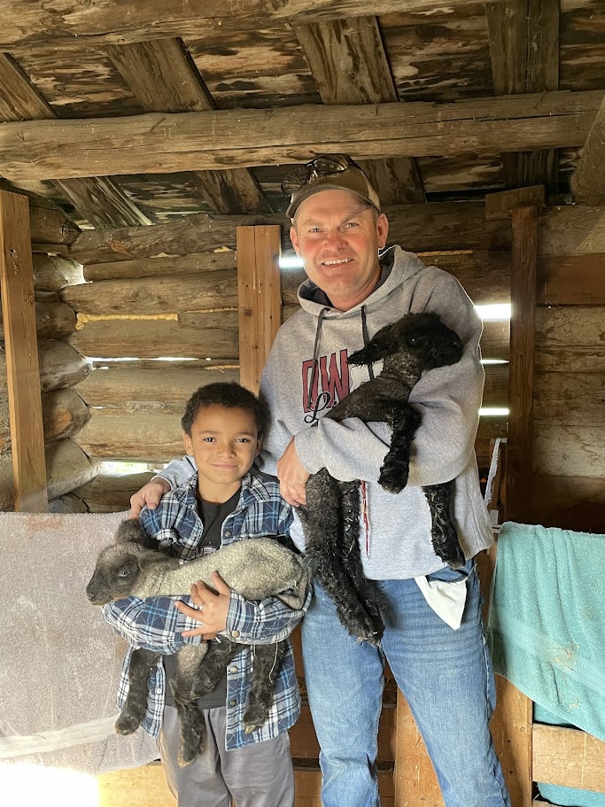 Luke and Nic out with new born lambs Dec 25 2025